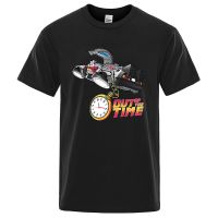 Out Of The Time Spaceship Printed Clothes Men Vintage Breathable T Shirt Tshirt Cotton Tee Clothes Gildan