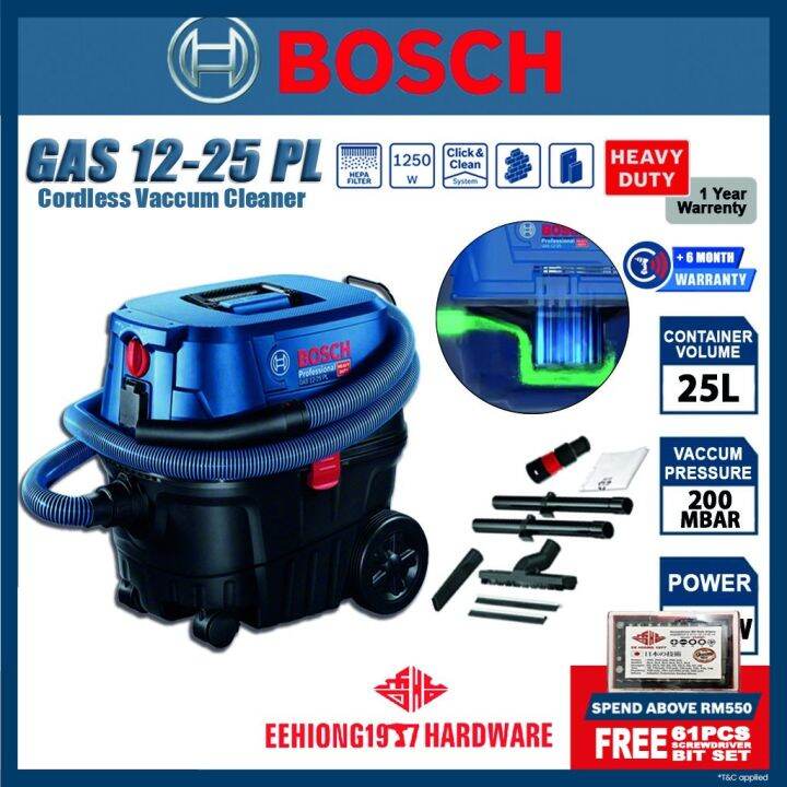 BOSCH GAS 1225 PL Corded Professional Wet & Dry Extractor Vaccum GAS12