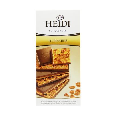 Premium import🔸( x 1) [ซื้อ1แถม1] HEIDI GRANDOR ช็อคโกแลตนมเข้มข้นและไวท์ช็อคโกแลต ที่ผสมถั่วเต็มเมล็ด เต็มคำ นำเข้าจากโรมาเนีย ขนาด 80g. Florentine