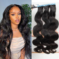 Body Wave Tape In Human Hair Extensions For Black Skin Weft Adhesive Invisible zilian Tape In Hair Extension 20 PcsPack