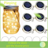 PIEPING 2ชิ้นกันน้ำสำหรับปาร์ตี้วันหยุดโคมไฟในสวนโคมไฟแบบแขวนหลอดไฟประดับแบบสายสีขาวอบอุ่นสำหรับไฟโหลตกแต่งโถไฟพลังงานแสงอาทิตย์70มม.