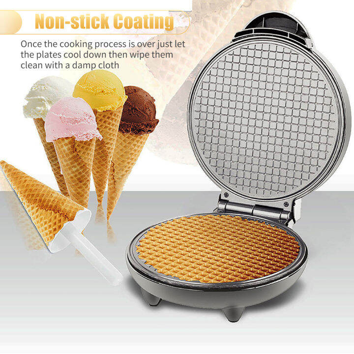 1200W Electric Ice Cream Cone Maker With Roller Waffle Cone and Bowl