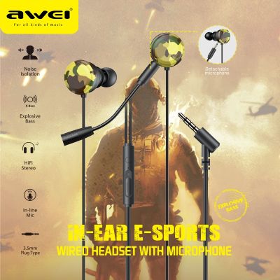 【CW】 Awei L6 3.5mm Wired Earphones With Microphones Mobile phones In Ear Headphone with Wire Gaming For Xiaomi Sound Sync Headphones