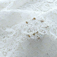 125Cm 0.5Mlot White Milk Silk Water-Soluble Lace Embroidery Leaf Fabric Clothing Cheongsam Dress Accessories