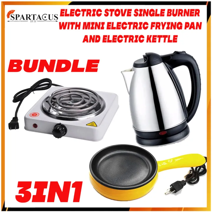 (BUNDLE 3in1) Portable Electric Stove Single Burner 1000W Hot Plate