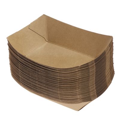 [HOT LZLIOGWOHIOWO 537] 50ชิ้นจีนนำออกกล่องถาดกระดาษคราฟท์ภาชนะที่ใช้แล้วทิ้งจะออกภาชนะอาหารกลางวันสลัดกล่อง