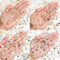 50/10Pcs Bulk Random Designs Luxury Nail Charms Alloy Metal 3D Rhinestones Crystal Jewelry For DIY Decorations Nail Accessories