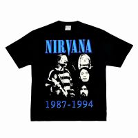 ย้อนยุคNirvana band Kurt Cobain เสื้อยืด แขนสั้น สไตล์ฮิปฮอป วินเทจ อเมริกัน คอเล็ก แขนยาวS-5XL