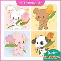 【 Pl】cute Bunny 5D DIY ภาพวาดเพชร Animal Wall Art สำหรับตกแต่งบ้าน40x40cm