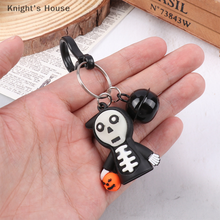 knights-house-พวงกุญแจผีฮาโลวีนรูปการ์ตูนน่ารักใหม่กระเป๋าจี้ของเล่นพวงกุญแจรถพวงกุญแจของขวัญ