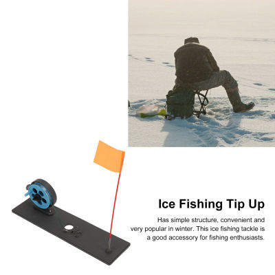 [HAQIMA2315] น้ำแข็งแท่งปลายแหลมตกปลาแบบพกพารอกเบ็ดตกปลาน้ำแข็งผสมกับธงฐานลอยน้ำสำหรับการตกปลาในฤดูหนาว