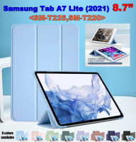 สำหรับซัมซุงกาแล็กซีแท็บ A7 Lite (2021) 8.7 "SM-T220 SM-T225 T225N ฝาครอบป้องกันแท็บเล็ตพับได้สามทบแฟชั่นที่คลุมหนังพียูคุณภาพสูงเคสพับฝาเป็นฐาน