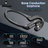 Wiresto Bone Conduction หูฟังไร้สายบลูทูธ 5.3 หูฟังสำหรับเล่นเกมโหมดเพลงจอแสดงผล LED สำหรับวิ่งขี่จักรยานเดินป่าขับรถออกกำลังกาย