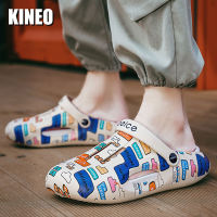 KINEO รองเท้าแตะผู้ชายสำหรับใส่ในสวน,รองเท้าแตะสำหรับใส่ในบ้านระบายอากาศได้ดีสไตล์เกาหลีสำหรับใส่ในบ้านกลางแจ้งและชายหาด