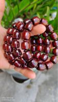 【CW】 Blood Sandalwood Imitation Small Hand String Drum Bead Old Buddhist Beads Text