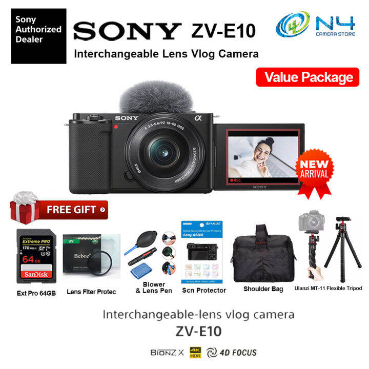 Ready Stock Sony ZVE10/ZVE10 With 1650mm Kit Lens Interchangeable
