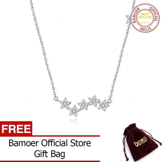 Bamoer dây chuyền mặt ngôi sao lấp lánh cz trong suốt bằng bạc sterling - ảnh sản phẩm 1