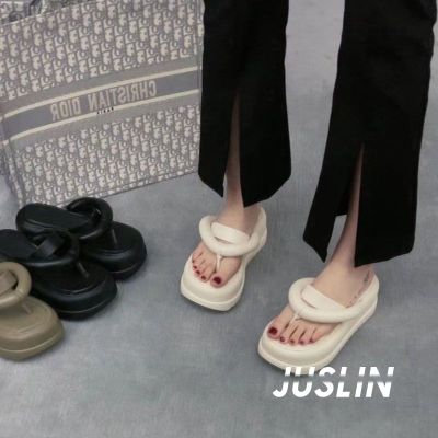 JUSLIN รองเท้าแตะ รองเท้าแตะผู้หญิง ส้นแบน ใส่สบาย สไตล์เกาหลี รองเท้าแฟชั่น 2023 ใหม่ 072127 V722