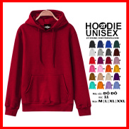 4.4 HOÀN TIỀN 15%HCMÁO KHOÁC HOODIE TRƠN UNISEX - ĐỎ ĐÔ