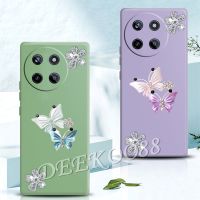 เคสซิลิโคนสมาร์ทโฟนสำหรับ Realme 11 C51 NFC 4G 5G ปลอกอ่อน RealmeC51 Realme11พร้อมเคสโทรศัพท์ลายผีเสื้อแสนสวยแวววาวน่ารัก