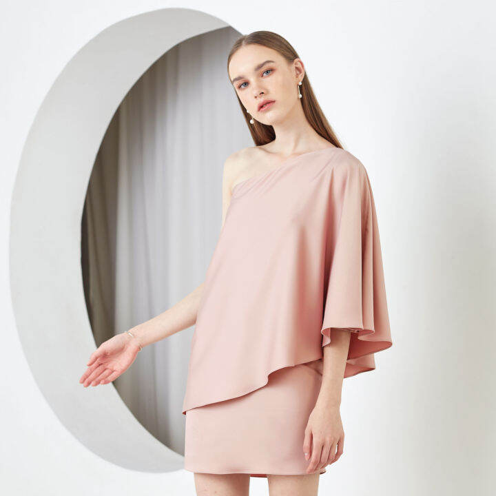 Lalit Studio Alley Dress Pink เดรสออกงานไหล่เดียวสีชมพู (สินค้าพร้อมส่ง)  ชุดออกงานเรียบหรู ออกเดท งานกลางวัน ผ้าคุณภาพดี | Lazada.Co.Th