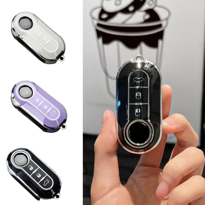 Cheap TPU 3 Buttons Car Flip Key Case Cover For Fiat 500 Ducato Panda 500L  Punto Lancia Musa Auto Shell Fob Protecor Accessories