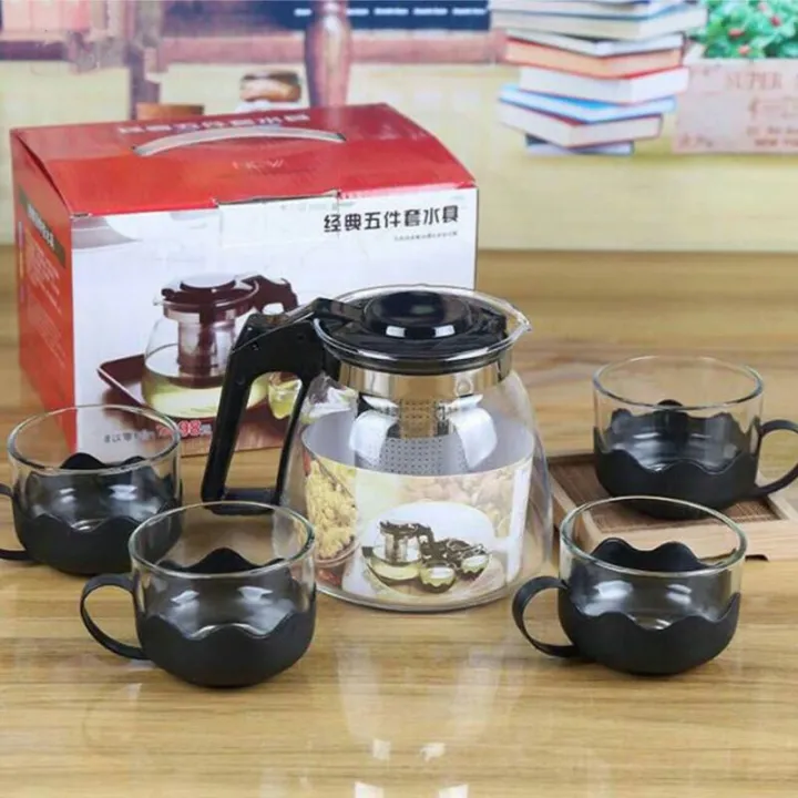 Tea Pot Saringan Set Teko Saringan Set Teko Kaca Set Gelas Tea Pot Set Gelas Lazada Indonesia 3656