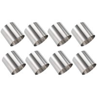 8 Pieces Stainless Steel Mousse Rings Round Biscuit Cutter Cake Mold Kitchen Baking Pastry Tool for Tart,Fondant,Etc