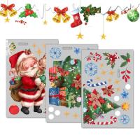 Christmas Window Stickers Christmas Window Decor 3pcs Glass Sticker Snowflake Christmas Trees Santa And Reindeer Home Party Supplies forceful