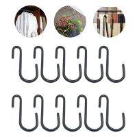 10Pcs/Set Black Coating S Shaped Hooks Home Storage Utility Metal Hangers Storage Holder for Hanging Plant Towel Pan Pot