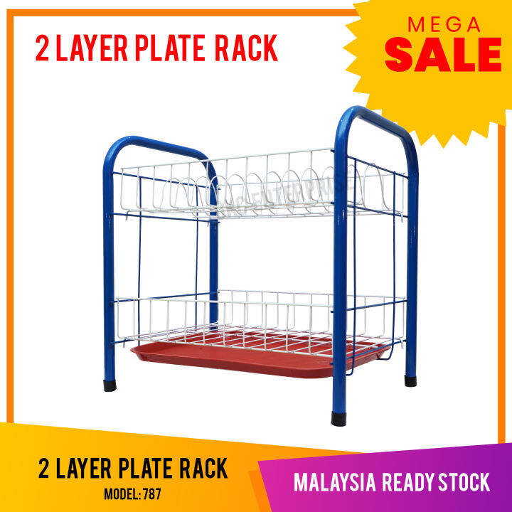 Kitchen Rack / Plate Rack / 2 Layer Plate Rack with tray / Multipurpose