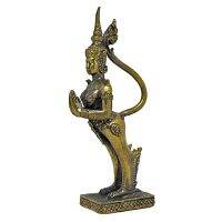 นางกินรี ป่าหิมพานต์ รูปหล่อกินรียืนไหว้ งานทองเหลือง สูง 7.4 ซม. Kinnaree Brass Statue Home Decor by Boss