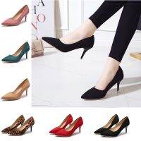 6 Colors Womens Work Shoes OL Velvet Pumps Slim