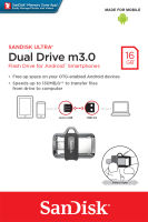 SanDisk Ultra Dual Drive m3.0 16GB (SDDD3_016G_G46) แฟลชไดร์ฟ สำหรับ สมาร์ทโฟน และ แท็บเล็ต Android