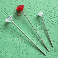 Diamond Shaped Head Bouquet Pins wedding floral flower decoration pushpin tack clear diamante corsage straight pin quilting sew