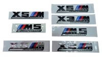 โลโก้ติดท้าย บีเอ็ม เอ็ก 3 - 5 คอมเพติชั่น แต่งรถยนต์ BMW Silver / black "X3M X5M M5 Competition " Emblem Sticker Badges Logo