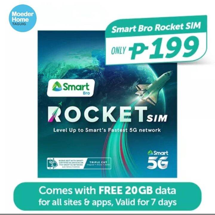 COD SMART Sim Card ! UNLI 5G Mobile Data / 20Gb for 7 Days Lazada PH
