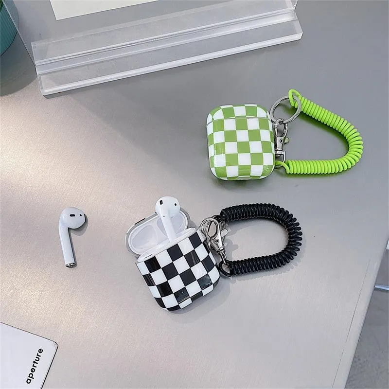 Cute Checkerboard Pattern Lattice Earphone Case For AirPods 3 1 2