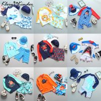 ☼♀ UPF50 Swimsuit Kids Cartoon Shark Dinosaur Toddler Baby Boy Bathing Suit Long Sleeve Children 39;s Swimwear 2-9 Years Swim Clothes