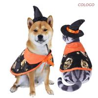 ZZOOI Pet Costume Set Halloween Adjustable Wizard Hat Dog Holiday Dress Up Accessories Cloak for Small and Medium Dogs