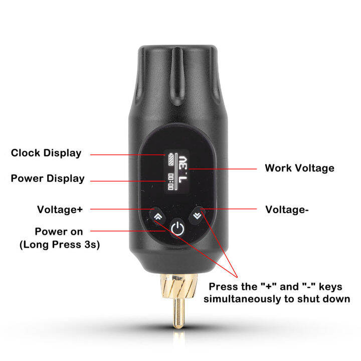 Tattoo Pen Battery Tattoo Machine Power Supply OLED Screen Wireles