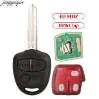 Fkam jingzwiin REMOTE Car Key ALARM 433MHz ชิป ID46สำหรับ Mitsubishi Lancer 2008-2013 Outlander 2008-2012 3ปุ่มซ้ายใบมีด lamcii