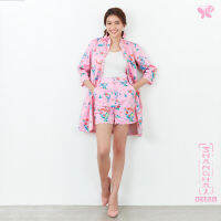 Woman Shanghai Dream Long Jacket - Silky Satin เสื้อแจ็คเก็ตยาวสไตล์จีน พิมพ์ลายหงส์ สวมใส่สบายด้วยผ้าพรีเมี่ยมคอตตอน 100% ทอในรูปแบบของซาติน