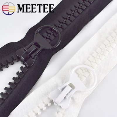 Meetee 20# 60-800cm Extra Large Resin Zippers Open End Long Zip Closure for Jacket Coat Zipper Tent Ring Slider Sewing Zips Door Hardware Locks Fabric