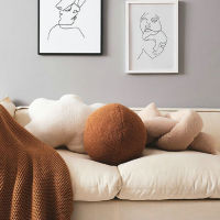 Geometrical Cloud Shape Loop Velvet Soft Ball Comfortable Bed Head Pillow Living Room Sofa Personality Cushion Twist Home Decor