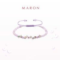 MARON✨ สร้อยข้อมือดาวนพเก้า (เชือกถัก) X อัญมณีมงคล ควอตซ์ลาเวนเดอร์ เสริมดวงประจำวัน | My Nine Lucky Stars Bracelet with Lavender Quartz เงินแท้ พลอยแท้