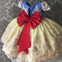 Lace Flower Girls Dress For Wedding Gown Birthday Party Tutu Bow Teenage Girl Kids Clothes 4 8 10 Years Children Formal Frocks