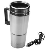 Car Heating Kettle, Simple 12V 300Ml Portable in Car Coffee Maker Tea Pot Vehicle Heating Cup Lid Outdoor Water Bottle Electric