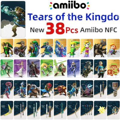 38ชิ้น Zelda Amiibo ตำนานของ Zelda: น้ำตาของ Kingdo Zelda Ghost อุปกรณ์ดาบแห่งพระเจ้า Crossover Saklar Kartu ชิปจากเกม NFC