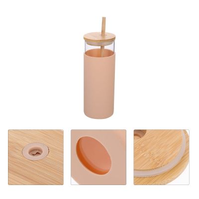 Cup Outdoor Sports Water Bottle Drinking Glass With Bamboo Lid Glass Cups Portable Tea Cup for Hotel Home Office Sports